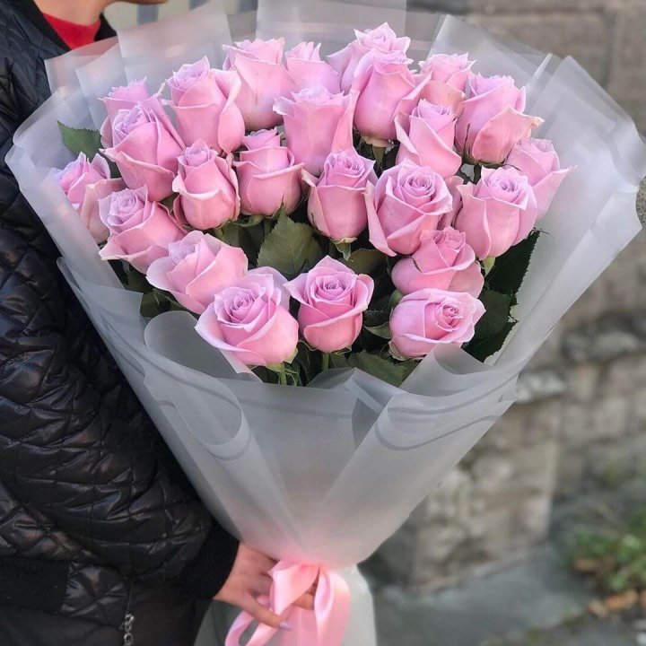 25 высоких розовых роз в Окурджаларе